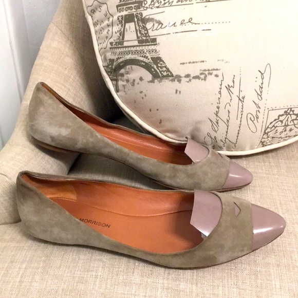 ✨ Moving sale 🚗- Sigerson Morrison Gray Suede Pointed Flats, Size 8.5 - Picture 3 of 6